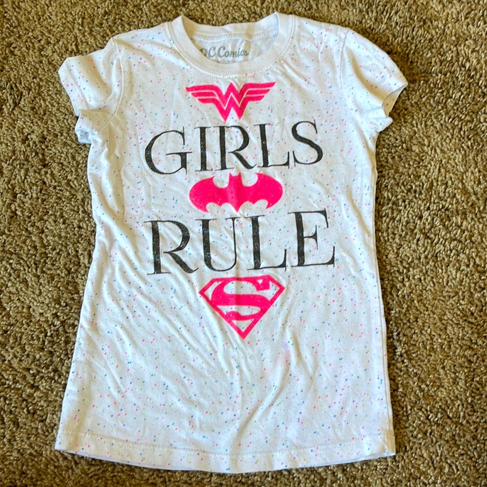 Wonder Woman Logo Tee Girls Size S 5/6